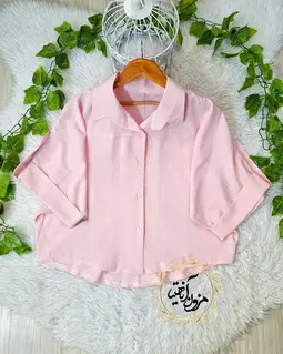 شومیز آستین پاگن دار طرح باکسی ماهین