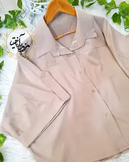 شومیز آستین پاگن دار طرح باکسی ماهین