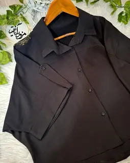 شومیز آستین پاگن دار طرح باکسی ماهین