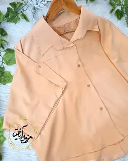 شومیز آستین پاگن دار طرح باکسی ماهین