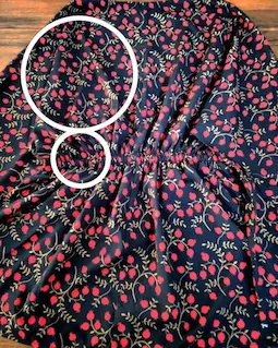 شومیز آستین کلوش مشکی طرح انار ریز شاخه طلایی گیلنار سایز-2-تخفیفی