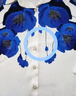 شومیز آستین کیمونو تک سفید کاربنی طرح شقایق سایز-2-تخفیفی