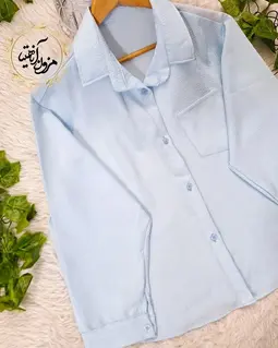 شومیز بیسیک آبی پاستیلی طرح میوسا