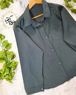 شومیز بیسیک سبز تیره طرح میوسا