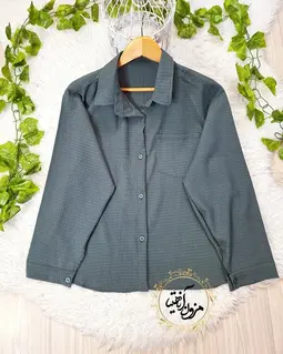 شومیز بیسیک سبز تیره طرح میوسا