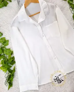 شومیز بیسیک سفید طرح میوسا