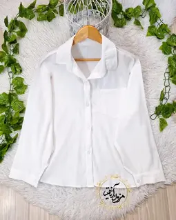 شومیز بیسیک سفید طرح میوسا
