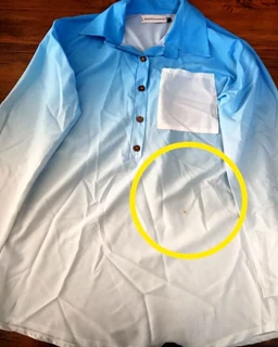 شومیز جلو بسته آبی سفید طرح ایتالیایی سایز-1-تخفیفی