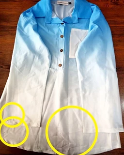 شومیز جلو بسته آبی سفید طرح ایتالیایی سایز-2-تخفیفی