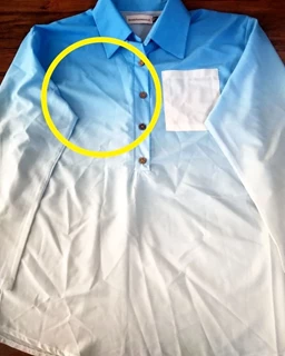 شومیز جلو بسته آبی سفید طرح ایتالیایی سایز-3-تخفیفی