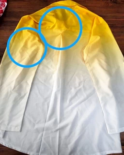 شومیز جلو بسته زرد سفید طرح ایتالیایی سایز-3-تخفیفی