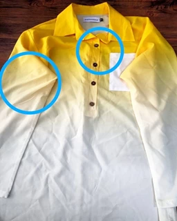 شومیز جلو بسته زرد سفید طرح ایتالیایی سایز-3-تخفیفی