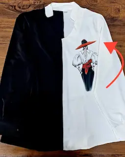 شومیز جلو بسته سفید مشکی طرح مادمازل سایز-2-تخفیفی