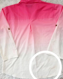 شومیز جلو بسته صورتی سفید طرح ایتالیایی سایز-3-تخفیفی