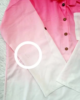 شومیز جلو بسته صورتی سفید طرح ایتالیایی سایز-4-تخفیفی