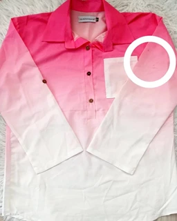 شومیز جلو بسته صورتی سفید طرح ایتالیایی سایز-4-تخفیفی