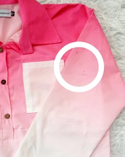 شومیز جلو بسته صورتی سفید طرح ایتالیایی سایز-4-تخفیفی