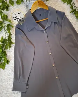 شومیز جلو دکمه الیزه طوسی طرح ریحان