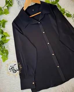 شومیز جلو دکمه الیزه مشکی طرح ریحان