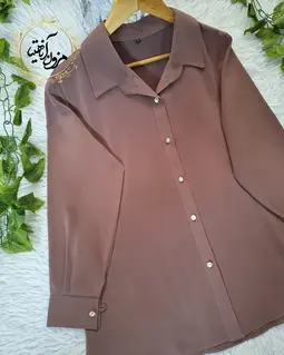 شومیز جلو دکمه الیزه موکایی طرح ریحان