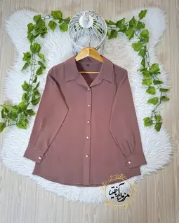 شومیز جلو دکمه الیزه موکایی طرح ریحان