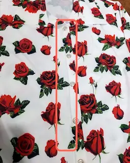 شومیز جلو دکمه زمینه سفید طرح گل رز قرمز سایز-2-تخفیفی