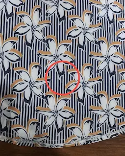 شومیز جلو دکمه سفید سرمه ای طرح راه راه گلدار پردیس سایز-3-تخفیفی