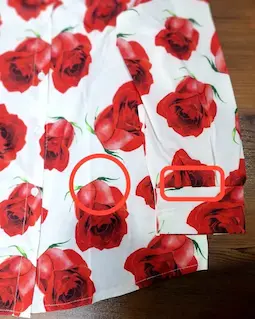 شومیز جلو دکمه سفید قرمز طرح رز گل سایز-3-تخفیفی