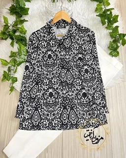 شومیز جلو دکمه مخفی سرمه مشکی سایز-3-تخفیفی