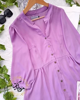 شومیز جلو دکمه یاسی طرح پایین چین گلناز