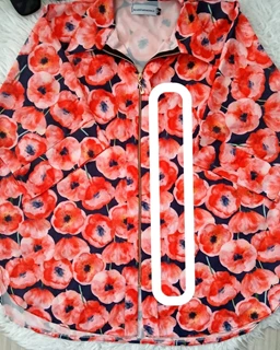 شومیز جلو زیپ دار مشکی طرح گلدار شقایق مهرانا سایز-3-تخفیفی