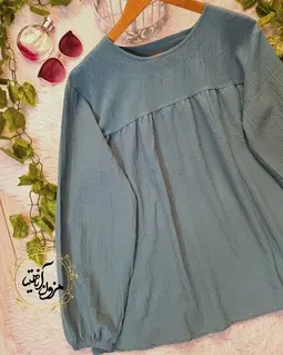 شومیز جلو چین سبز درباری طرح عروسکی 