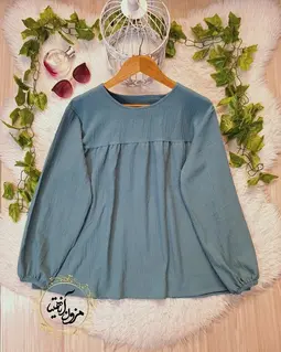 شومیز جلو چین سبز درباری طرح عروسکی 
