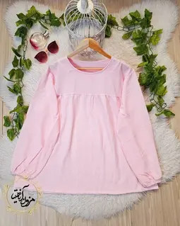 شومیز جلو چین صورتی طرح عروسکی 