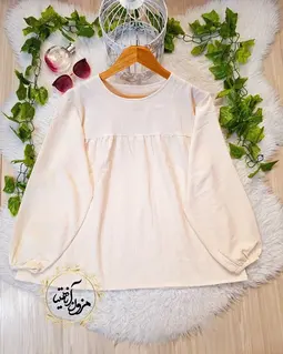 شومیز جلو چین نباتی طرح عروسکی 