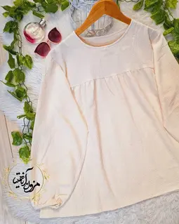 شومیز جلو چین نباتی طرح عروسکی 