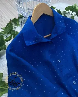 شومیز جلو گره ای کاربنی طرح نگینی