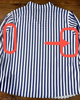 شومیز دو یقه سفید کاربنی طرح راه راه سایز-2XL-تخفیفی