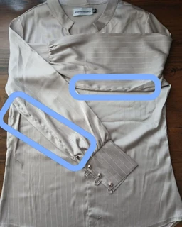 شومیز مجلسی خاکی طرح ساتن آرمانی جدید سایز-1-تخفیفی