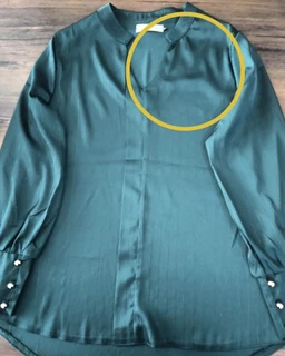 شومیز مجلسی سبز تیره طرح ساتن آرمانی جدید سایز-2-تخفیفی