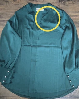 شومیز مجلسی سبز تیره طرح ساتن آرمانی جدید سایز-3-تخفیفی