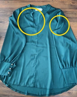 شومیز مجلسی سبز تیره طرح ساتن آرمانی جدید سایز-4-تخفیفی