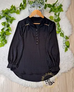 شومیز مجلسی مشکی طرح راه راه ژولیا
