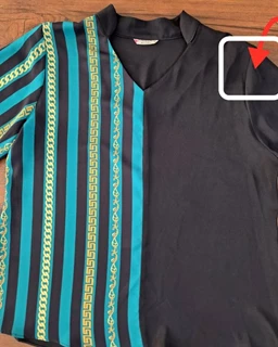شومیز نیمه زنجیری  سبز مشکی جدید سایز-38-تخفیفی
