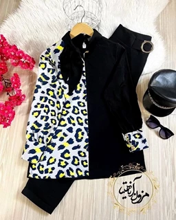 شومیز نیمه شالدار پلنگی سایز-XL-تخفیفی