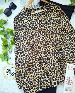 شومیز پایین کلوش مشکی سدری طرح پلنگی هانیا