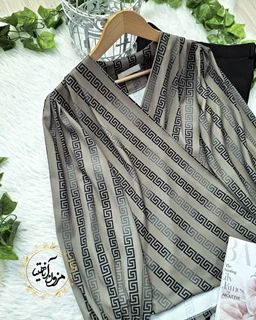 شومیز چپ و راستی سبز زیتونی تیره طرح ورساچه نغمه