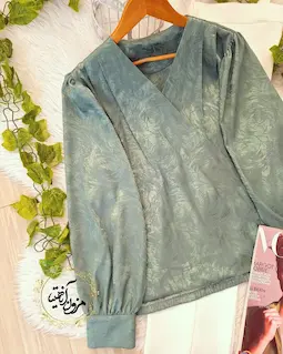 شومیز چپ و راستی سبز طرح مهلا
