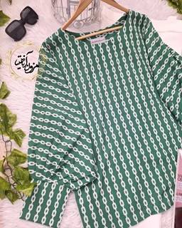شومیز کیمونو بگ سبز طرح زنجیری 