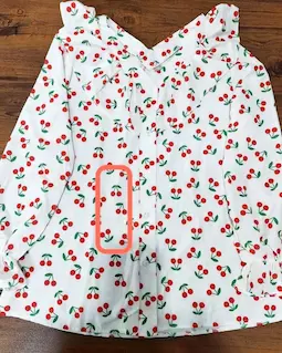 شومیز یقه خورشیدی سفید قرمز طرح گیلاس سایز-2-تخفیفی